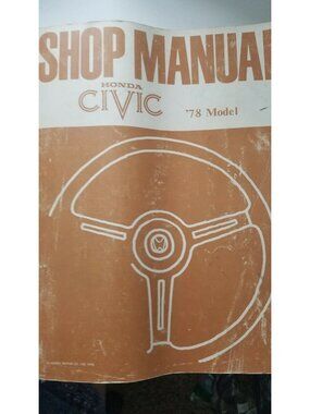 Book 1978  Shop Manual Honda Civic Model Automotive Repair Manual Print  in Japa